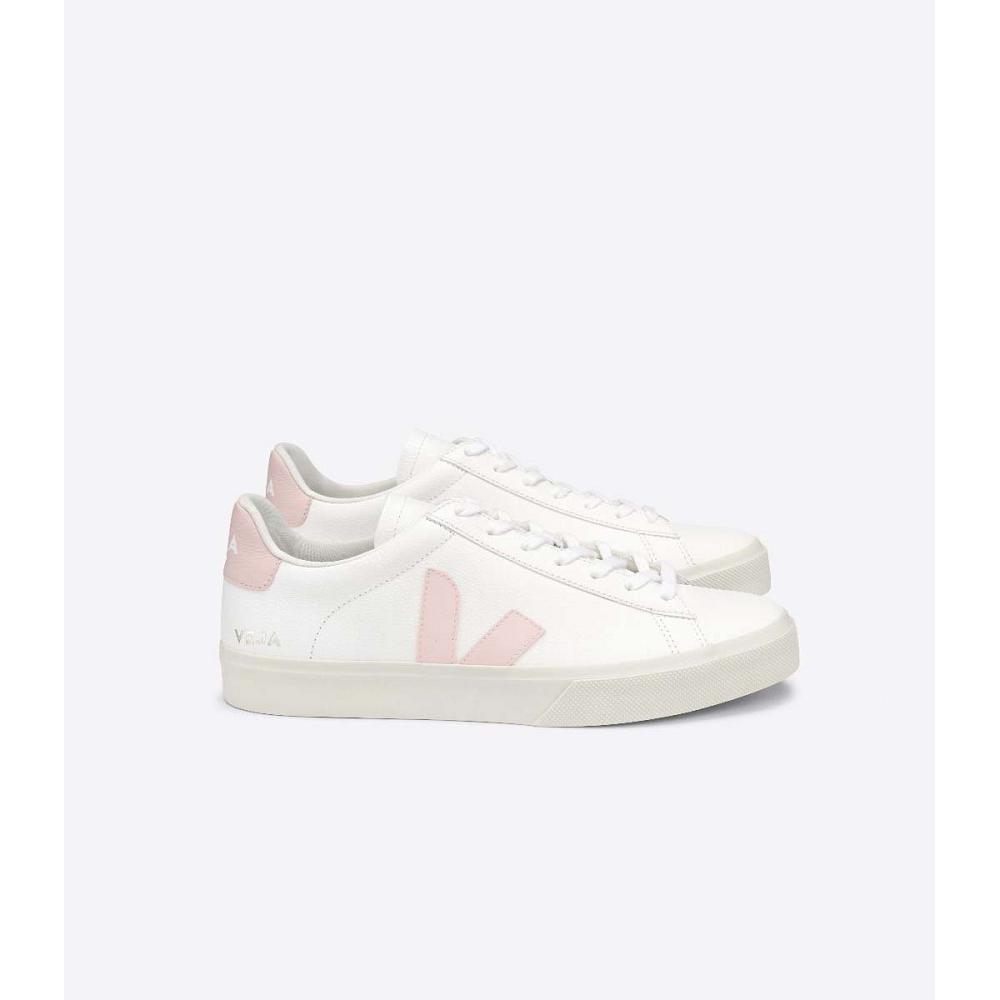 Veja CAMPO CHROMEFREE Women\'s Low Tops Sneakers White/Pink | CA 463KOR